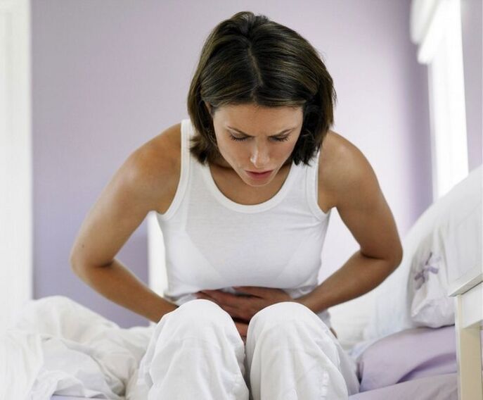 A woman is worried about symptoms of helminthic infection